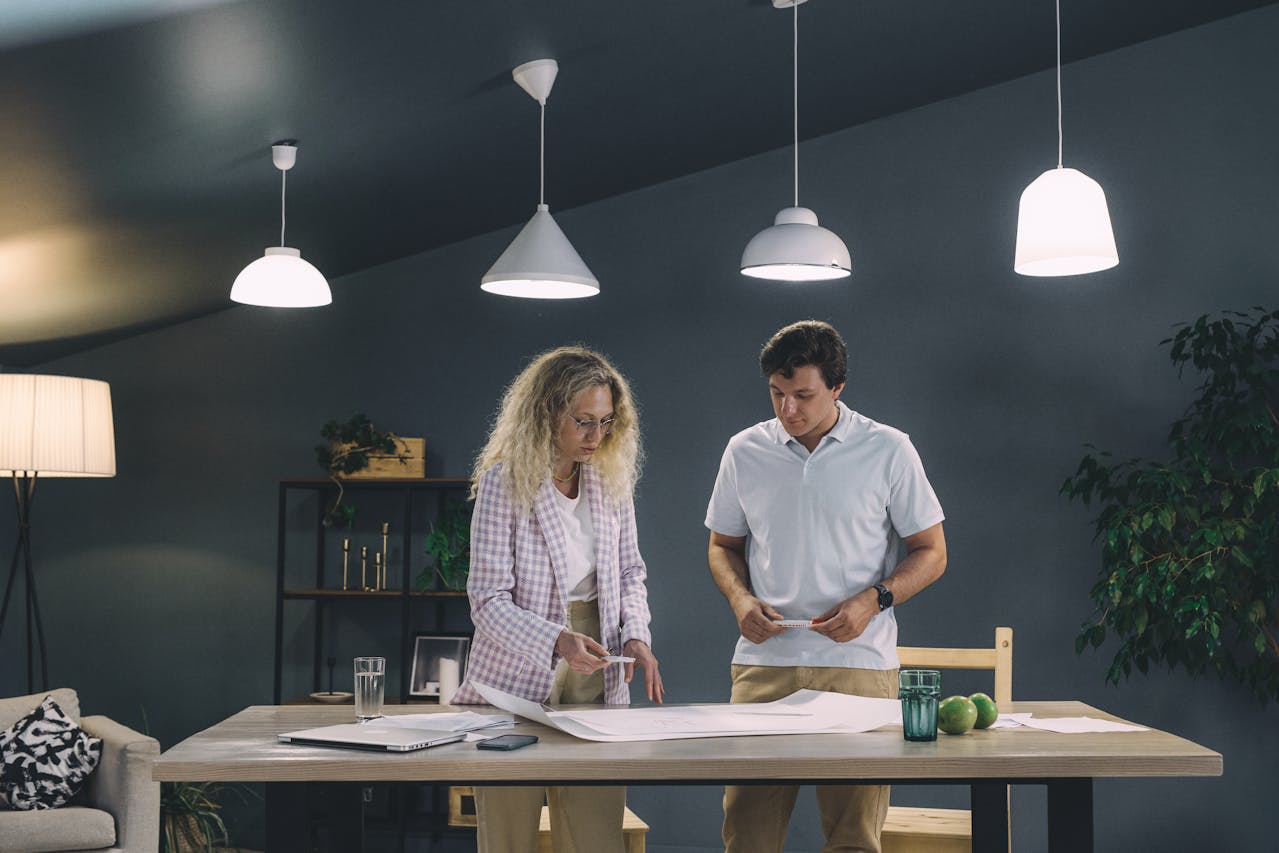 Exemplo de tabela de projetos de interiores disponíveis para vendas online
